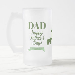 Bear Photo Message Happy Fathers Day Frosted Glass Beer Mug
