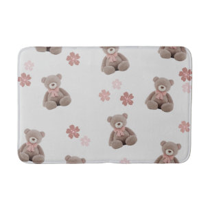 Bear Pink Cartoon pattern Bath Mat