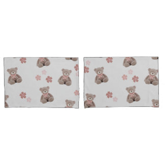 Bear Pink Cartoon pattern Pillowcase