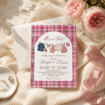 Bear Pink Grandmillennial Luxury Girl Baby Shower