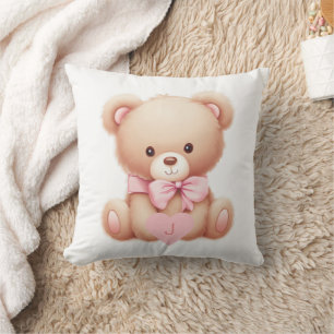 Bear Pink Monogram Cushion