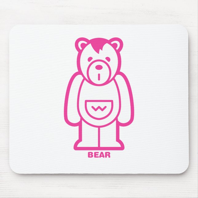 Bear (Pink) Mouse Mat (Front)