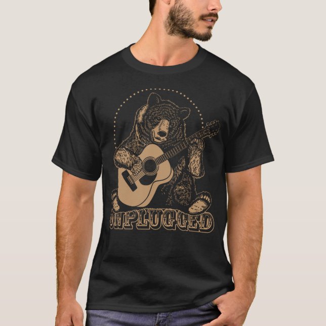 Bear playing accoustic guitar T-Shirt (Front)