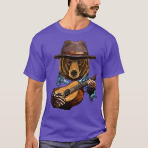 Bear Playing Acoustic Guitar Animal Bear Lover Gui T-Shirt