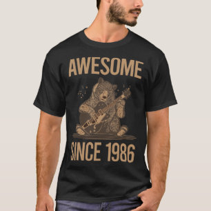 Bear Playing Guitar - Awesome Since 1986 T-Shirt