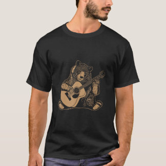 Bear Playing Guitar  Bears Rock Guitarist Panda  T-Shirt