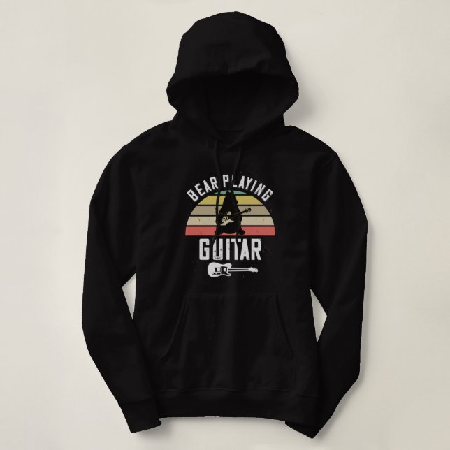 Bear Playing Guitar Hoodie (Design Front)
