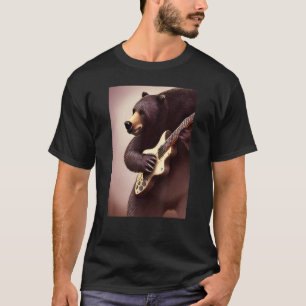 Bear playing guitar music rocking out and shreddin T-Shirt