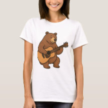 Bear Playing Guitar T-Shirt - Vintage Musician 