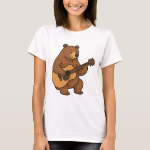 Bear Playing Guitar T-Shirt - Vintage Musician 