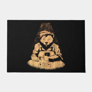 Bear Poker Player Playing Cards Lucky Gambler Doormat