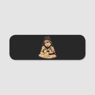 Bear Poker Player Playing Cards Lucky Gambler Name Tag