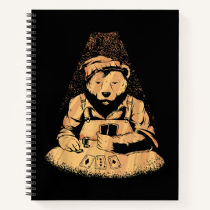 Bear Poker Player Playing Cards Lucky Gambler Notebook