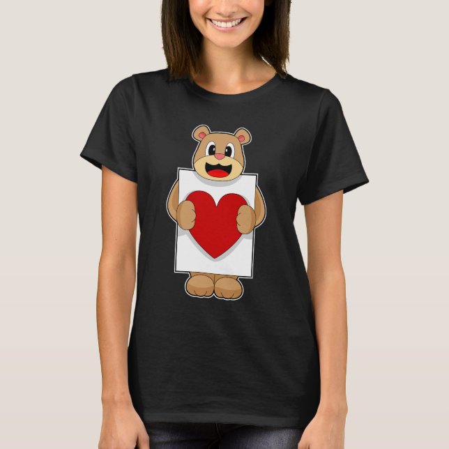 Bear Poker Poker cards Card game T-Shirt (Front)