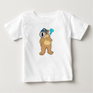 Bear Police officer Magnifying glass Baby T-Shirt
