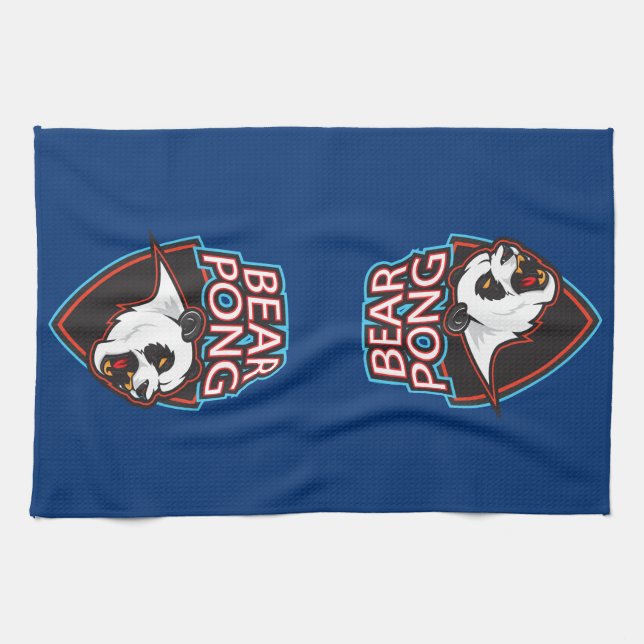 Bear Pong Beer Pong Tea Towel (Horizontal)