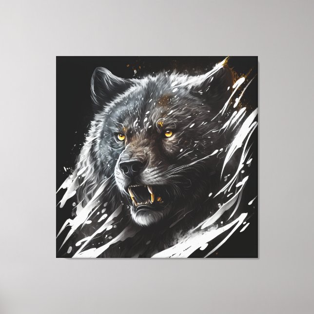 Bear Portrait Animal Painting Wildlife Adventure Canvas Print (Front)