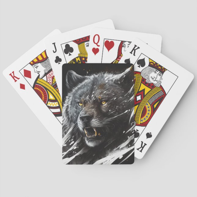 Bear Portrait Animal Painting Wildlife Adventure Playing Cards (Back)