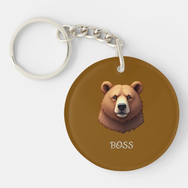 Bear portrait keychain (Front)