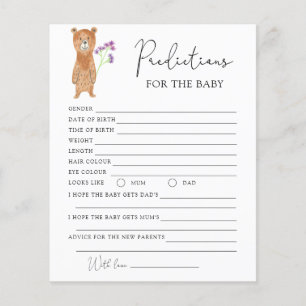 Bear - predictions and wishes for baby