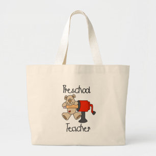 Bear  Preschool Teacher Tshirts and Gifts Large Tote Bag