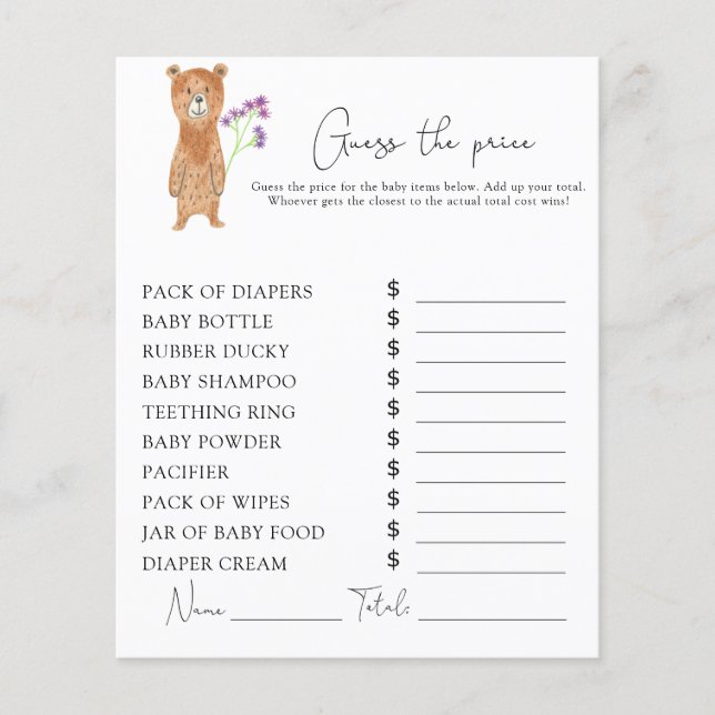 Bear - Price Guess game (Front)