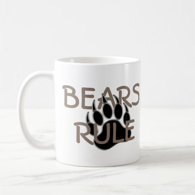 Bear Pride Bear Paw Bears Rule Coffee Mug (Left)