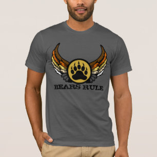 Bear Pride Bears Rule Angel Wings Bear Paw T-Shirt