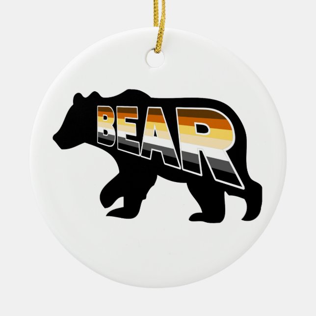 Bear Pride Ceramic Tree Decoration (Front)
