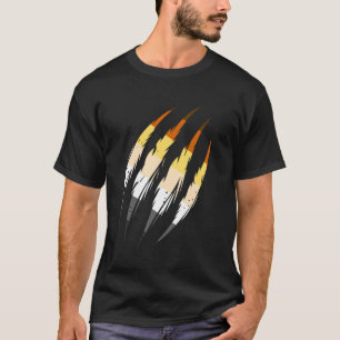 Bear Pride Claw Marks Gay Men LGBT Bear Flag T-Shirt