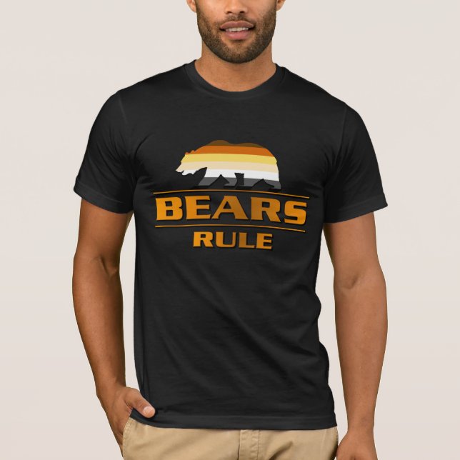Bear Pride Colours Bears Rule T-Shirt (Front)