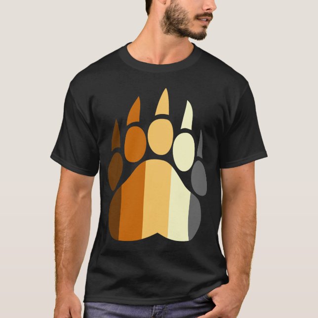 Bear Pride Colours Paw T-Shirt (Front)
