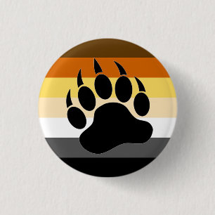 Bear Pride colours stripes Bear Paw 3 Cm Round Badge