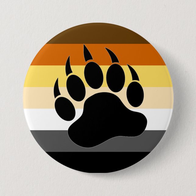 Bear Pride colours stripes Bear Paw 7.5 Cm Round Badge (Front)