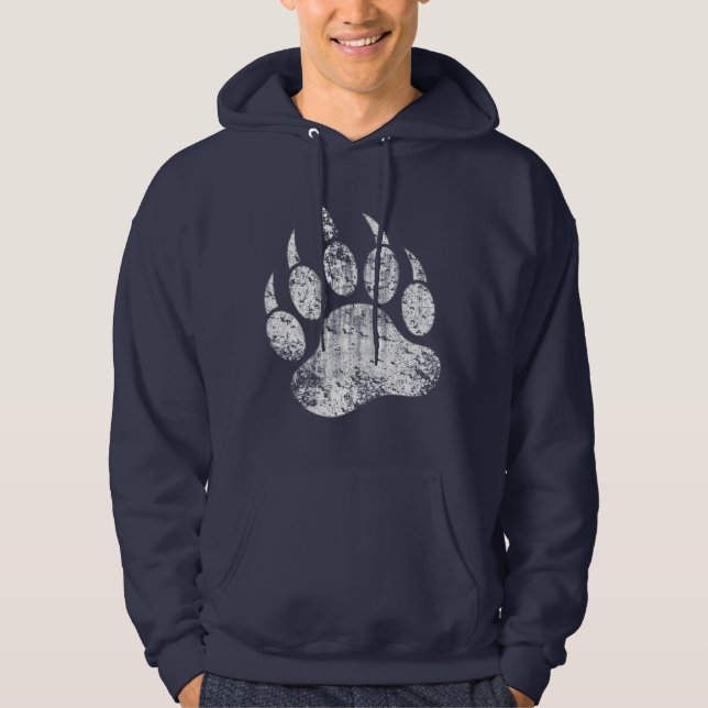 Bear Pride distressed Bear Paw HOT !!! Hoodie (Front)
