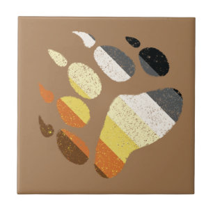 Bear Pride Distressed Paw Tile