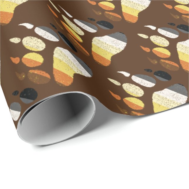 Bear Pride Distressed Paw Wrapping Paper (Roll Corner)
