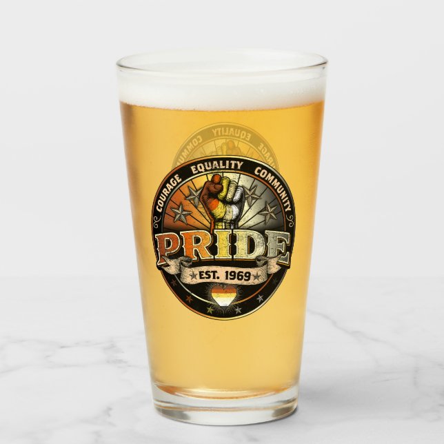 Bear Pride est. 1969 Glass (Front Filled)