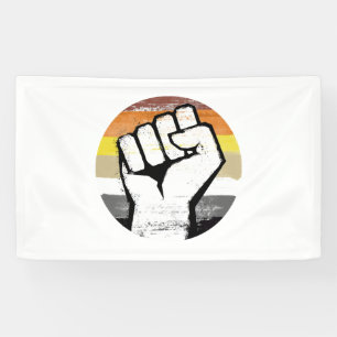Bear Pride Fist Circle Print Banner