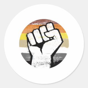Bear Pride Fist Circle Print Classic Round Sticker