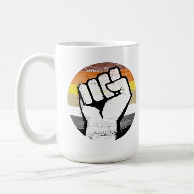 Bear Pride Fist Circle Print Coffee Mug (Left)