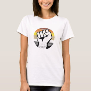 Bear Pride Fist Circle Print T-Shirt