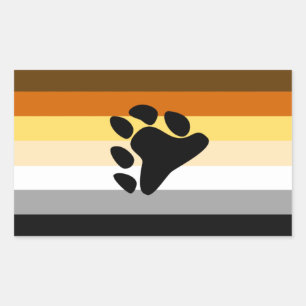 Bear Pride Flag and Paw Rectangular Sticker