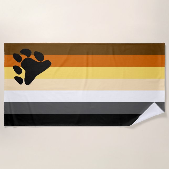 Bear Pride Flag Beach Towel (Front)