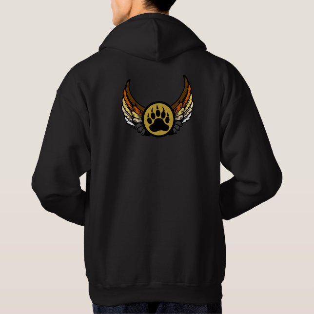 Bear Pride Flag Bear Paw Wings Hoodie (Back)