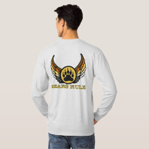 Bear Pride Flag Bears Rule Paw Wings T-Shirt