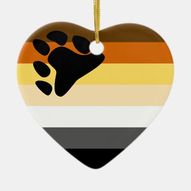 Bear Pride Flag Ceramic Tree Decoration (Front)