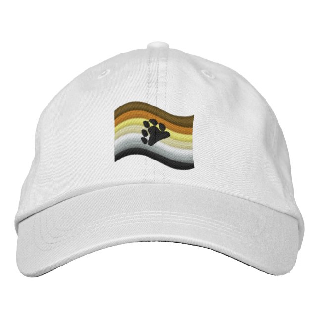 Bear Pride Flag Embroidered Baseball Cap (Front)