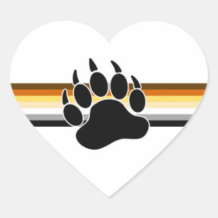 Bear Pride Flag Heart Sticker