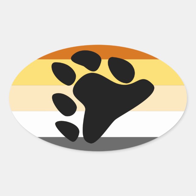 Bear Pride Flag Oval Sticker (Front)